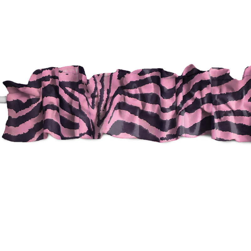 Cantonnière à imprimé zébré, L 144 po x L 9 po, Rose