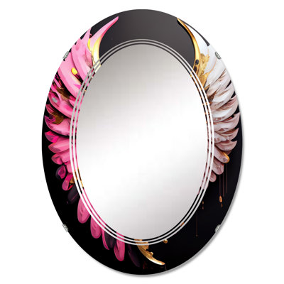 Precilia Pink,Gold Angel Wings III - Wings Angel Wall Mirror