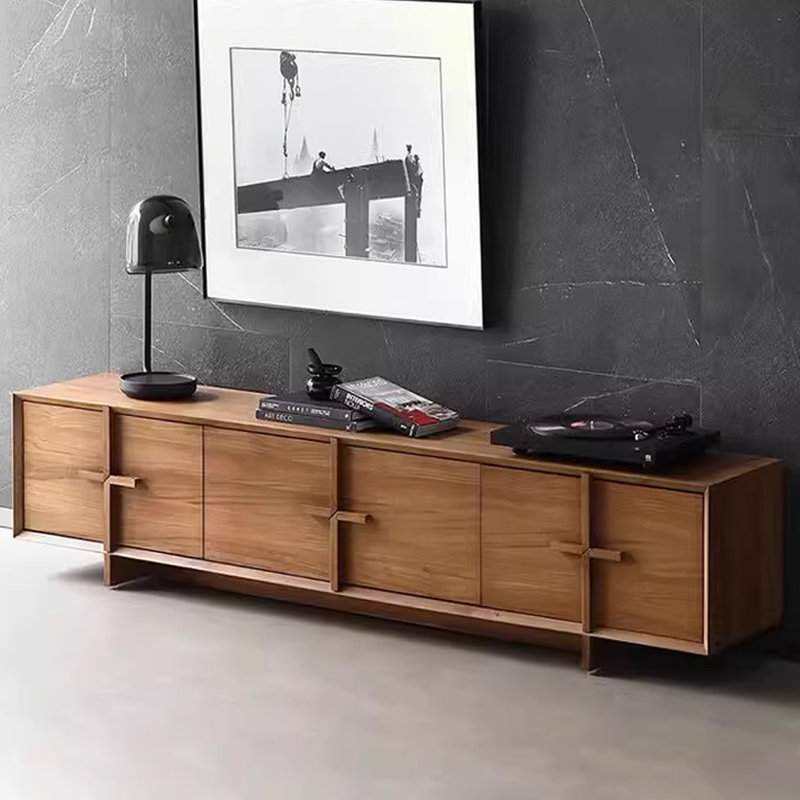 Meuble télé en bois massif de style Wabi-sabi, H 17,71 po x L 70,86 po x l 15,74 po
