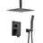 Matte Black Ceiling Shower In 10" & Handheld - Brass, Simulates Natural Rainfall, Self-cleaning Nozzle, Meets American Standard Pipe Connections Mounted Head Handheld, Produces Experience, Matches-117092749