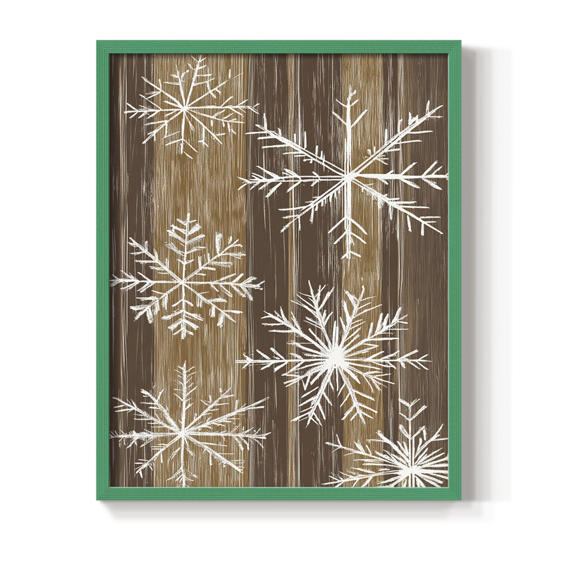 «Christmas Holiday Art XXIV», reproduction encadrée - bois massif, 21" H x 17" W, Vert