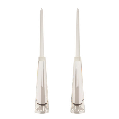 Facet Cut Cone Candle Holders
