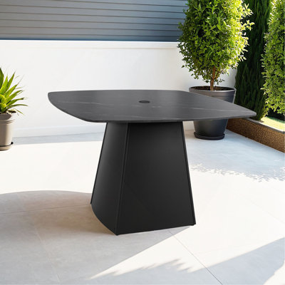 Table de salle à manger à piédestal d'extérieur 44 po Modern