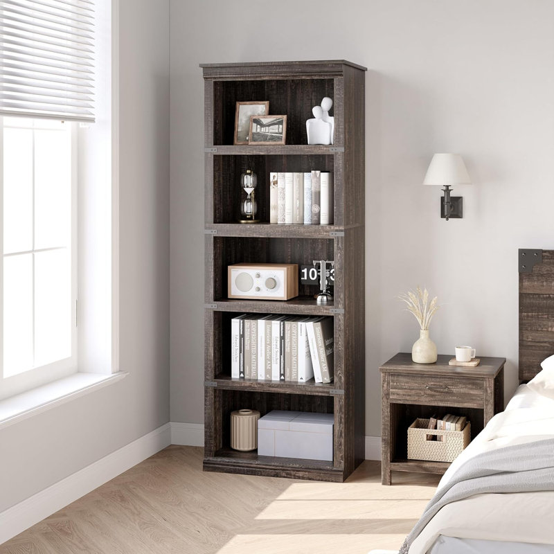 Bookcase, (5 Shelves) 171.2"H x 62"W x 32"D, Black