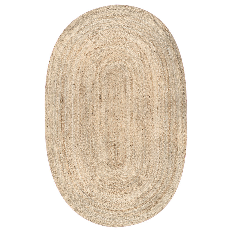 Tapis en jute tressé à la main Bendooragh, Ovale 2 pi 3 po x 4 pi