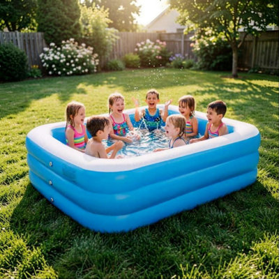 Piscine gonflable familiale de 120 po avec 3 chambres à air iMounTEK 120 po x 72 po x 24 po