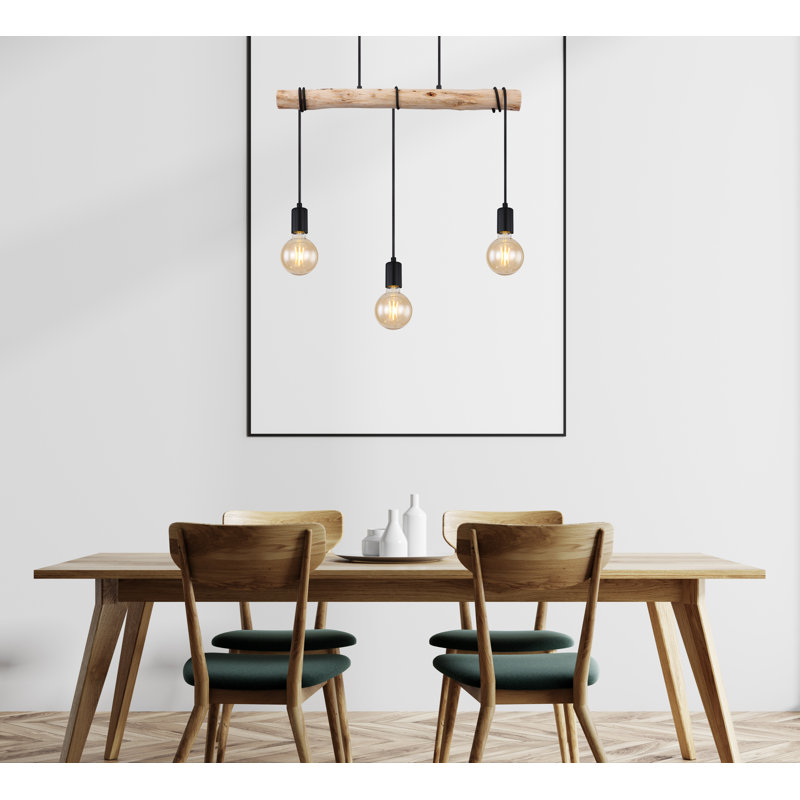 Nazarene 3 - Light Black Kitchen Island Pendant, Nature