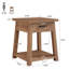 Table d'appoint avec tiroir, table de bout en bois à 2 niveaux avec tablette de rangement-1890196942