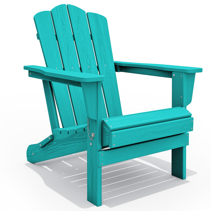 Chaise Adirondack en acier PEHD pliable, Bleu