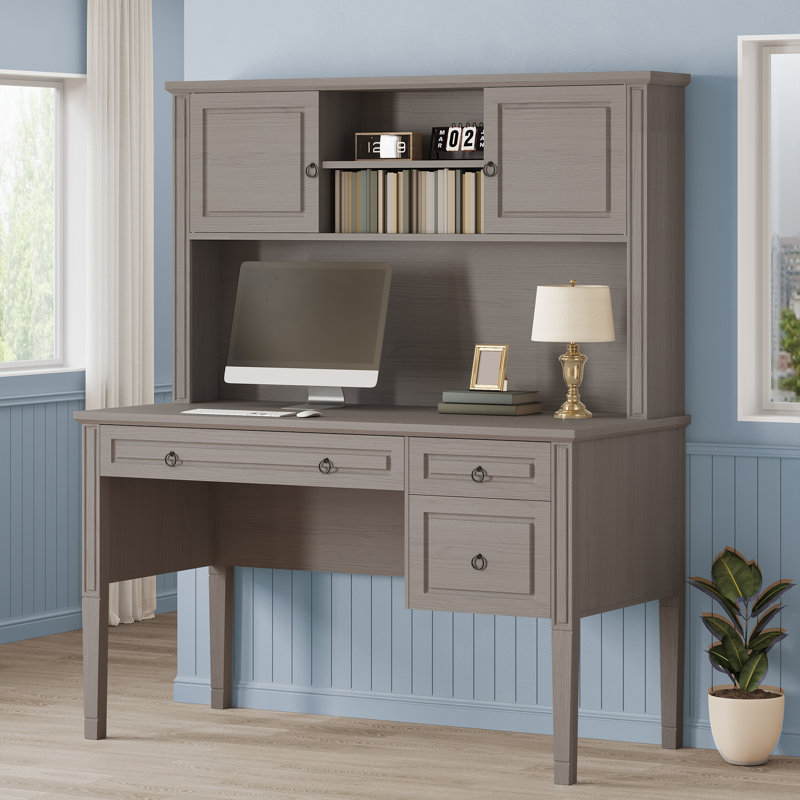 Bureau de direction à 3 tiroirs Suter, Gris