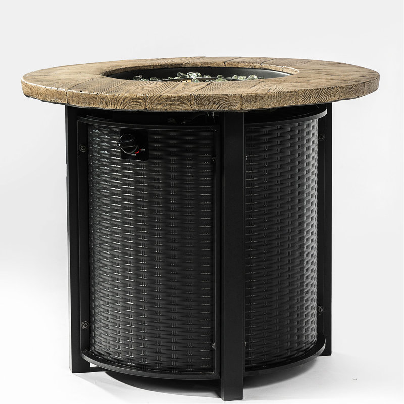 30Inch Propane Fire Pit Table, Surface, 40000Btu Heat, Versatile Design, Includes Rain Cover & Lava Rocks For Backyard Enjoyment Tabletop, 2.2Inch Bowl Depth, Patio Use