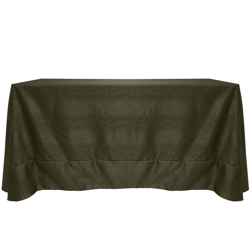 Ultimate Textile Modern Damask Kenya Tablecloth Jungle Green, 90" W x 156" L, 1