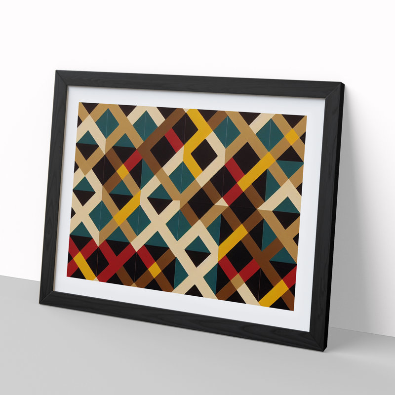 Artsy Abstract Art - Single Picture Frame Print, 46cm H x 64cm W, Black