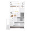 White Separate Model Triple Bunk Bed With Twin Size & Storage Facility In - Compartment Stable