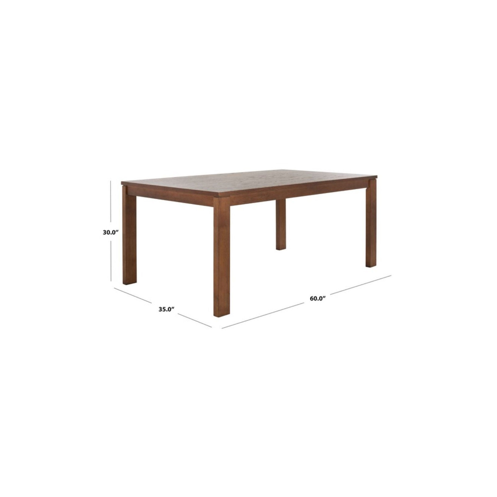Trudie 70" Dining Table, Medium Oak, 30"H x 60"L x 35"W