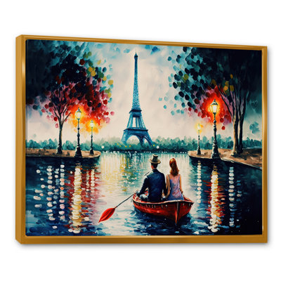 Soirée romantique sur un petit bateau IV - Peinture sur toile