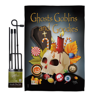 Double Sided 18.5'' H x 13'' W Polyester Halloween Flag Set