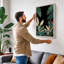 Figure Among Palms Boho - Wrapped Canvas-1733143623-1733143625