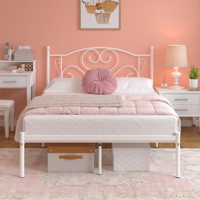 Paitlyn Metal Open-Frame Bed, White, Full