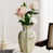 Vert / fleur beige