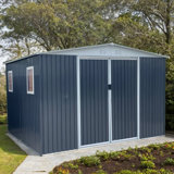Toit Apex 10 pi x 8 pi, abri de jardin anti-corrosion en métal avec porte verrouillable