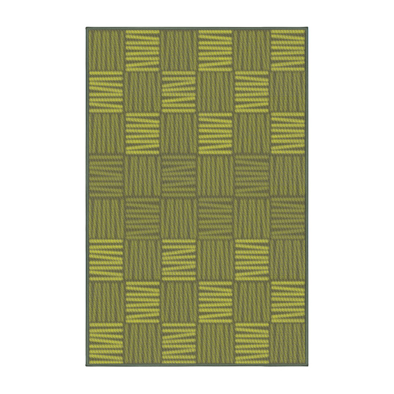Tapis à motif géométrique vert, Rectangle 2 pi x 3 pi