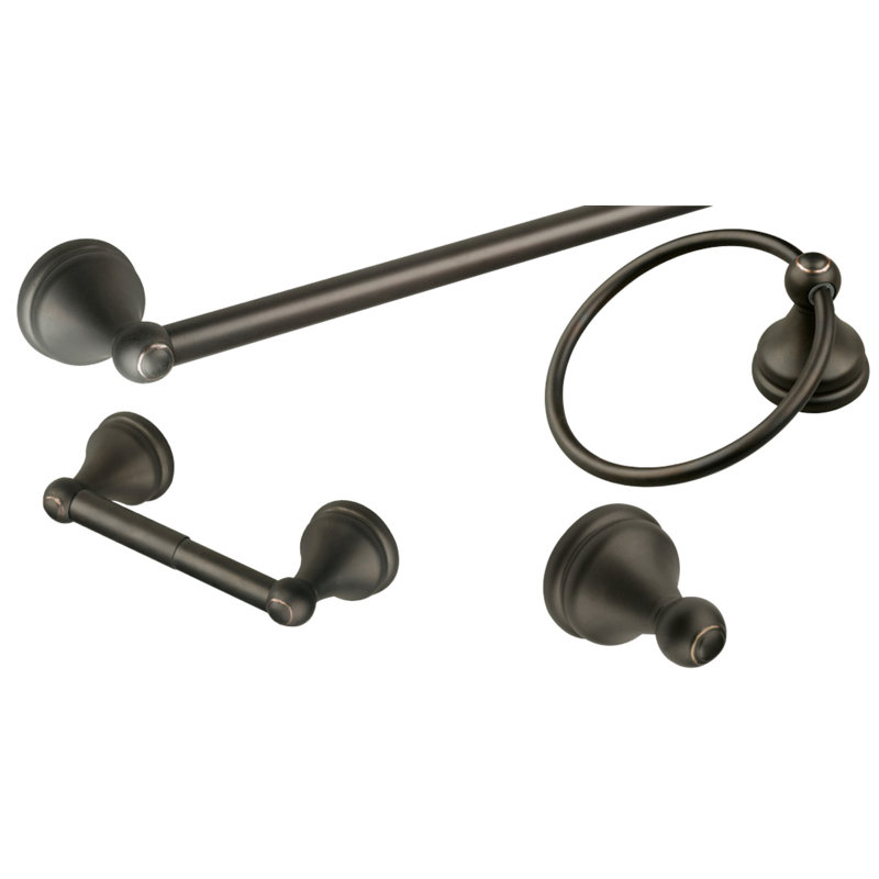 Allante 4 Piece Bathroom Hardware Set, Oil Rubbed Bronze