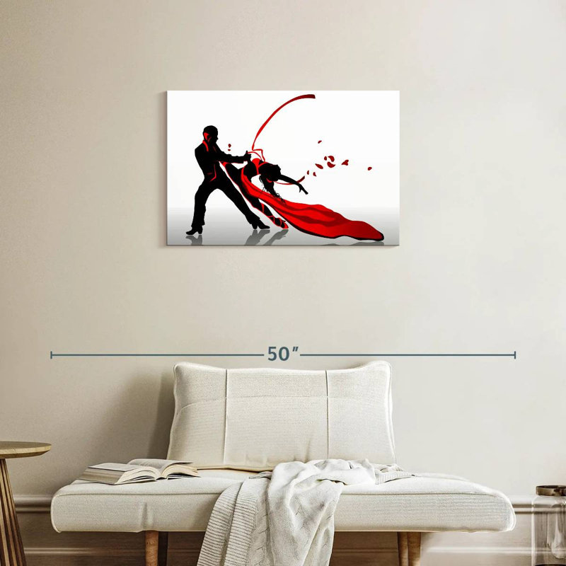 Danseurs de tango passionnés sur toile, H 20 po x l 30 po x P 1,25 po