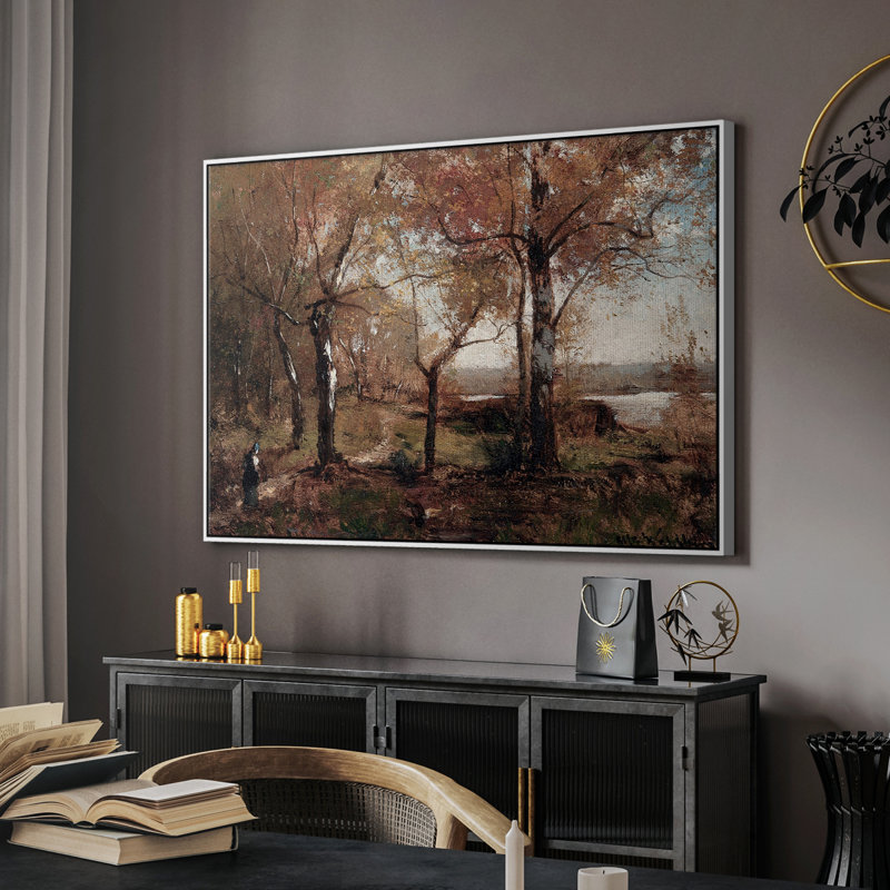 Paysage rétro CCXVII, H 17 po x l 25 po x P 2 po, Toile encadrée flottée blanche