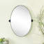 Aura 20'' W X 30'' H Matt Black Metal Framed Oval Pivoting Bathroom Mirror, Tilting Oval Vanity Mirror for Wall, Vertical Hanging-68333614