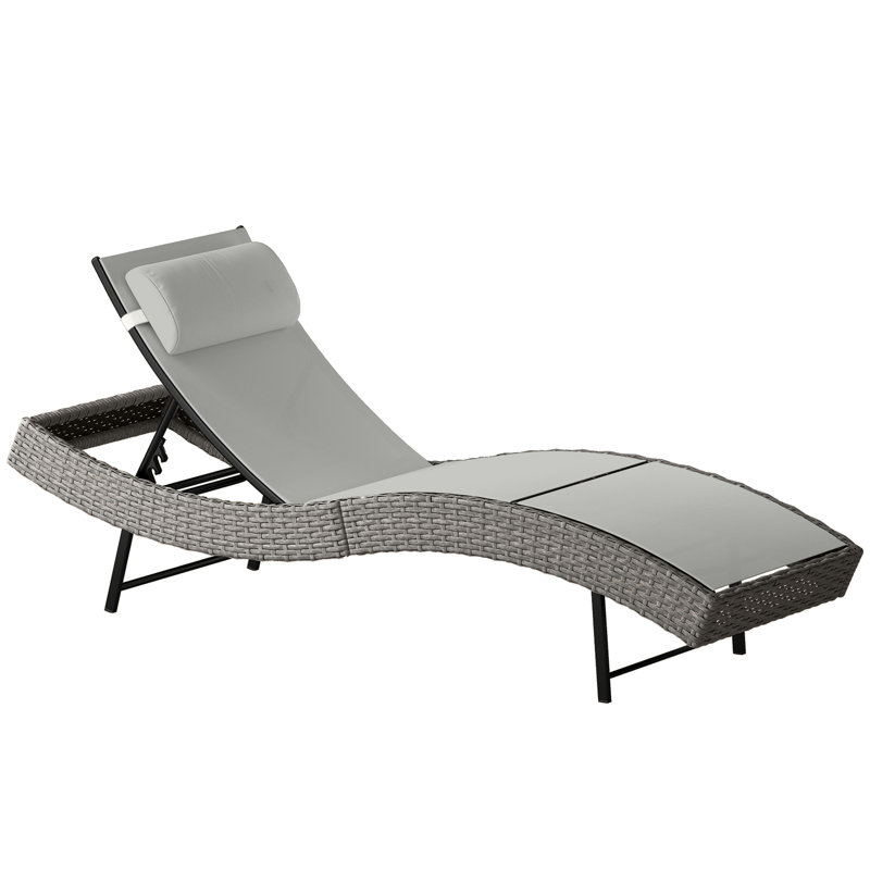 198cm Long Single Chaise, Light Grey/Grey
