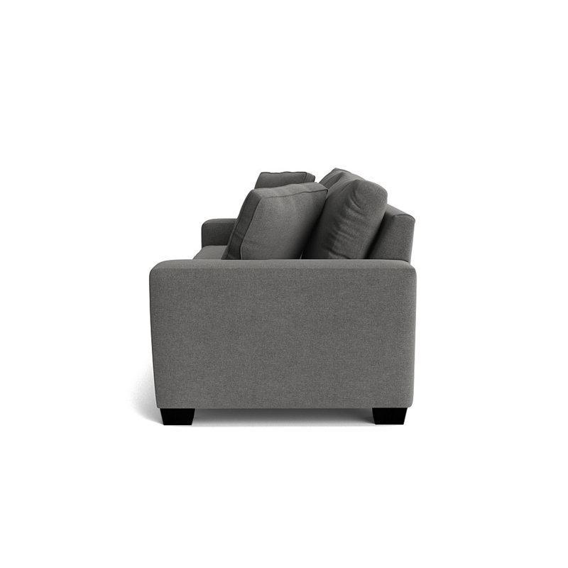 Canapé à accoudoirs carrés 79 po avec coussins réversibles Anastase, Bennett gris anthracite performance, Espresso