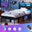 Bed Frame With Rgb Led Lights, Bed With Headboard, Charging Station, Black Oack-838278257-1054165231