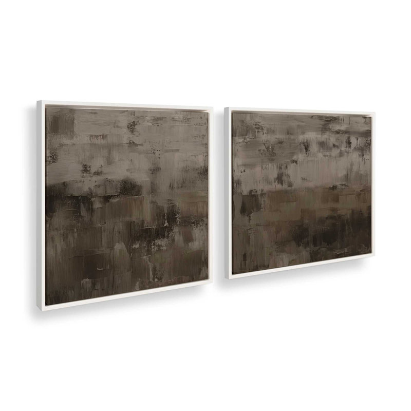 «Echoes of Shadow», ensemble de 2 impressions, Cadre flottant blanc opaque, 12 po x 12 po