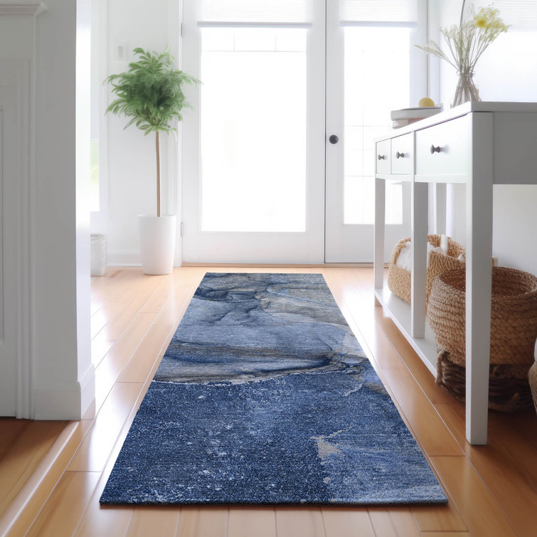 Premium Machine Washable Cerrito AMF524 Navy Rug