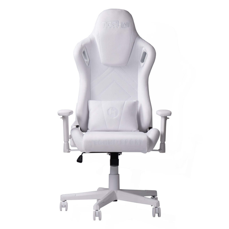 Velvet Memory Foam Gaming Chair, White
