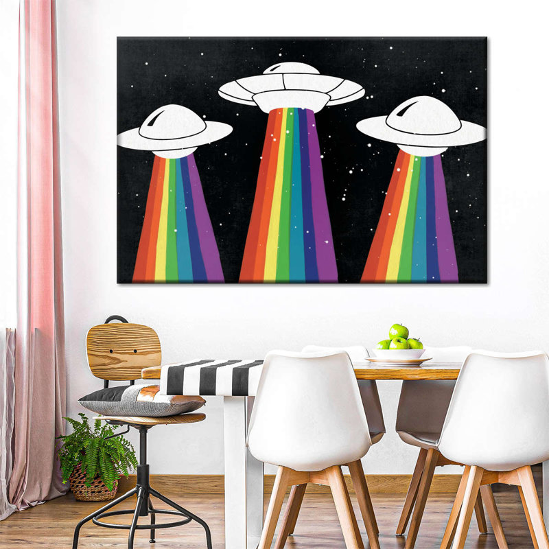 Trippy UFO - Reproduction sur toile tendue, H 8 po x l 12 po x P 1 po