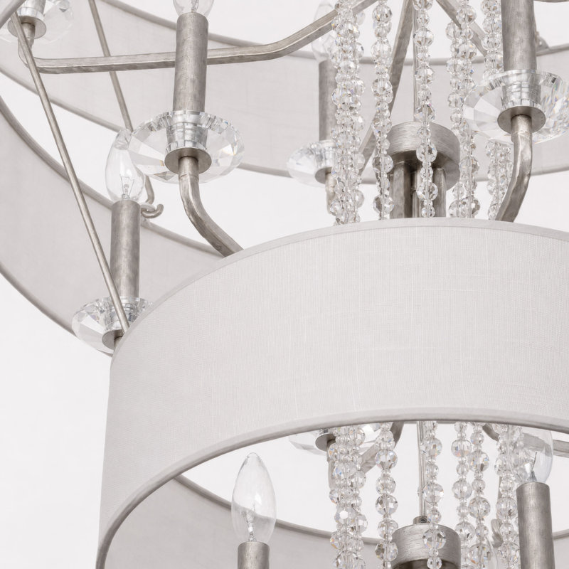 Luminaire suspendu à 3 niveaux Barcelona, Argent transcendant
