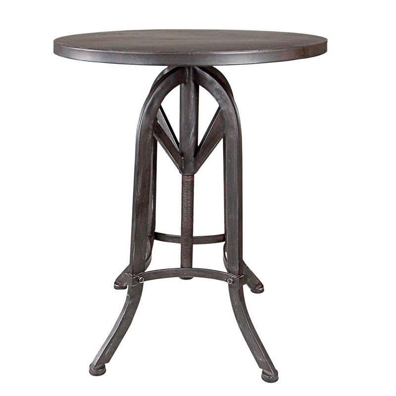 Industrial Black Metal Adjustable Height Side Table