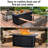 Propane Fire Pit Table, 50,000 Btu Outdoor Rectangular Propane Firepit Table With Steel Tabletop, Lid, Rain Cover, 2 In 1 Firepit Table For Patio Deck Garden Backyard, Black-106754257