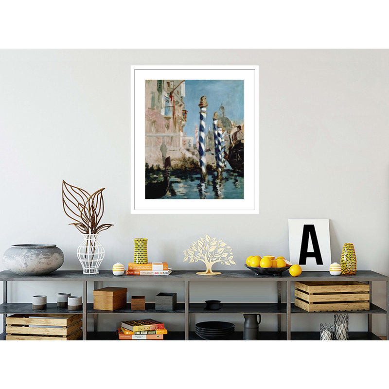 «Grand Canal Venice» par Edward Manet, impression giclée sur cadre, H 38,92 po x l 33,5 po