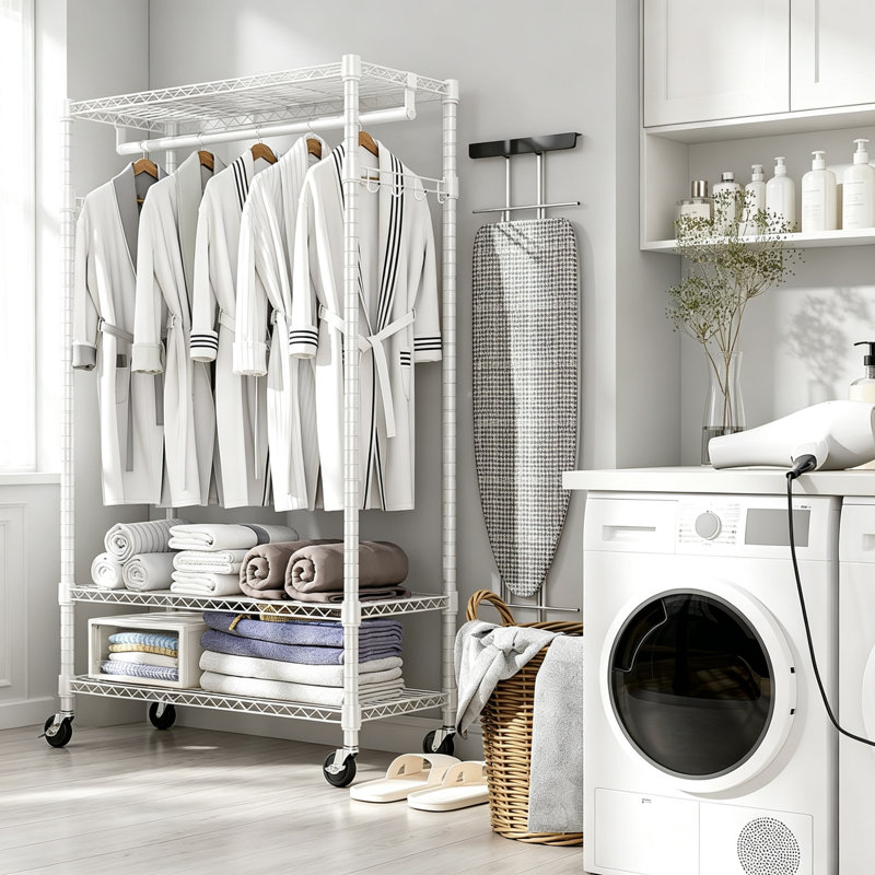 75cm Rolling Clothing Rack, White