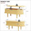 Table basse à plateau relevable cannelé avec compartiment caché-432480254