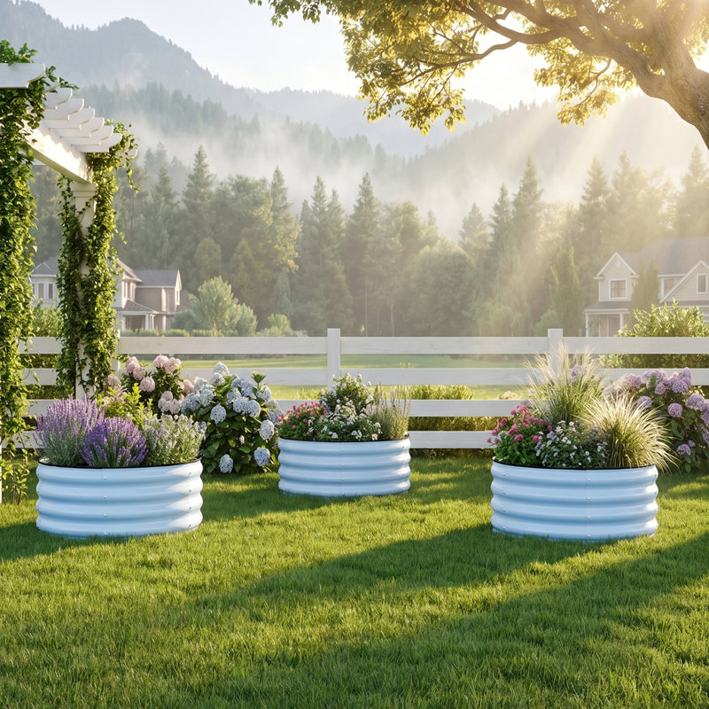 Potager surélevé modulaire en métal de 30 cm de haut (lot de 3), jardinière extérieure galvanisée de 60 x 60 cm pour légumes et fleurs