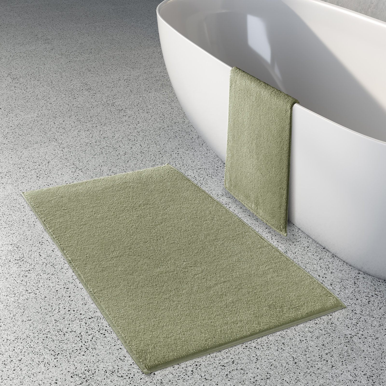 Lisbon Cotton Bath Mat, 24" W x 40" L, Eucalyptus