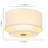 Aurevane 3-Light Dimmable Double-Layer Drum White Fabric Shades Flush Mount Ceiling Light
