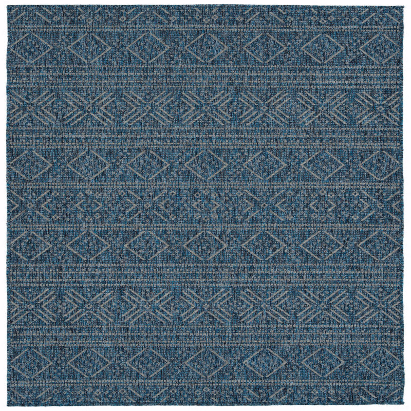 Tapis rectangulaire de style moderne, transitionnel, à motif géométrique, style Sud-Ouest, texturé, coupé et bouclé 2 pi x 3 pi