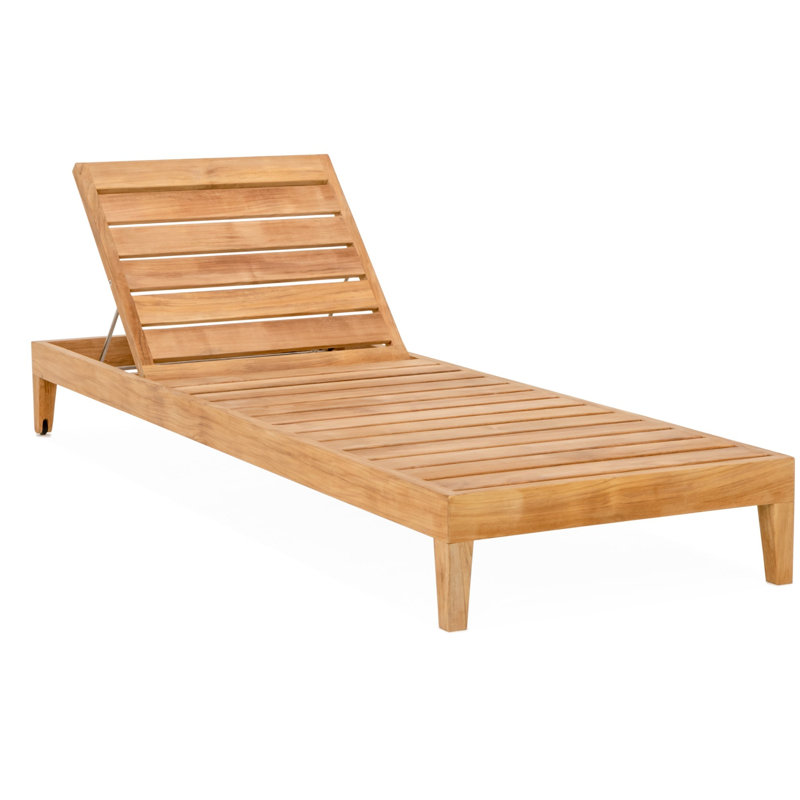 Classic Teak Chaise Lounge - Charcoal, Natural