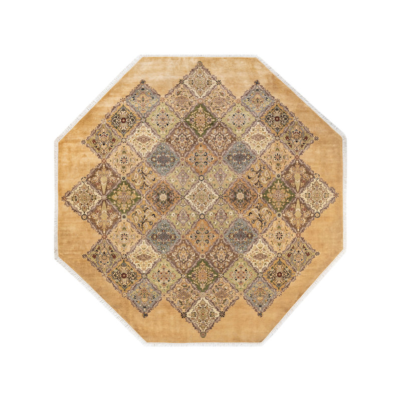 Tapis unique en laine noué à la main nouvel âge de 8 pi 1 po x 8 pi 1 po Hayner
