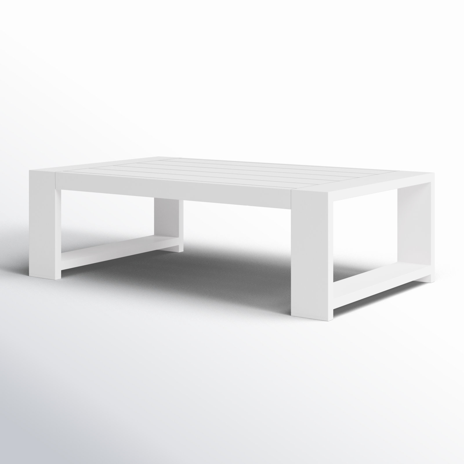 Hoyt 47.25” Outdoor Aluminum Coffee Table, Snow White